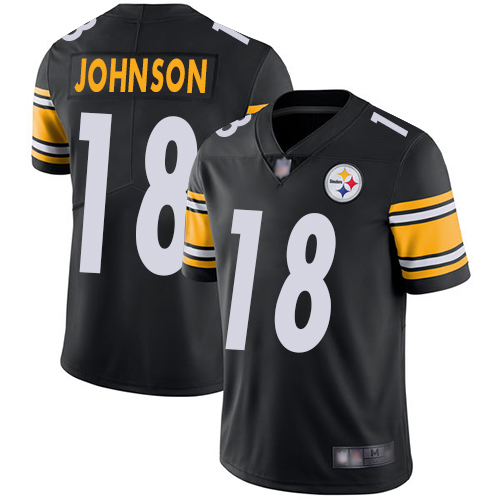 Men Pittsburgh Steelers Football #18 Limited Black Diontae Johnson Home Vapor Untouchable Nike NFL Jersey